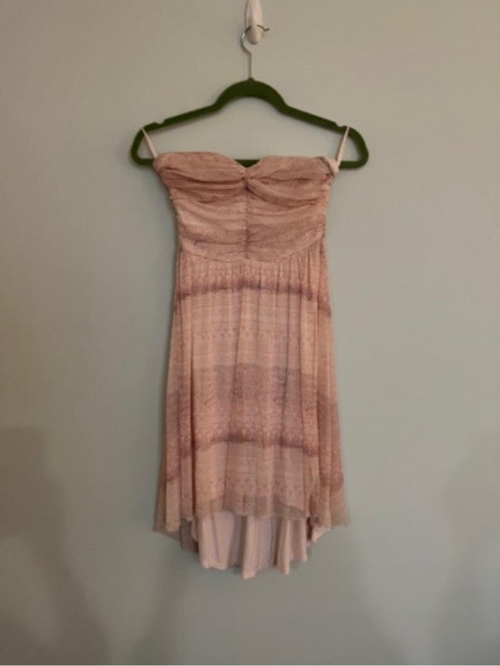 Free People Blush Pink Strapless High-Low Dress